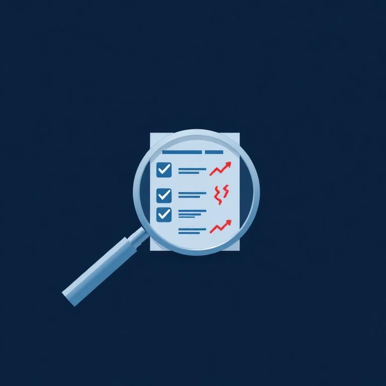 Backgroundcheck Checkliste mit Lupe